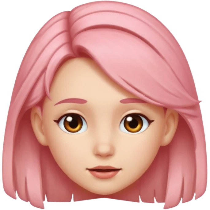 Blushing girl with hair on ear emoji
