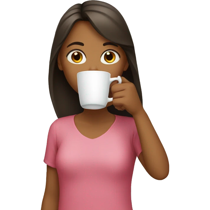 Girl drinking from cup emoji
