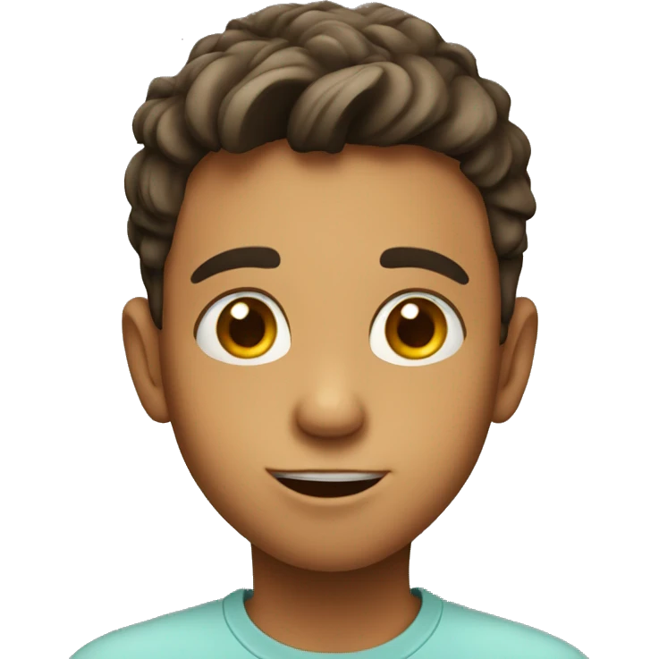 A boy making cute face emoji
