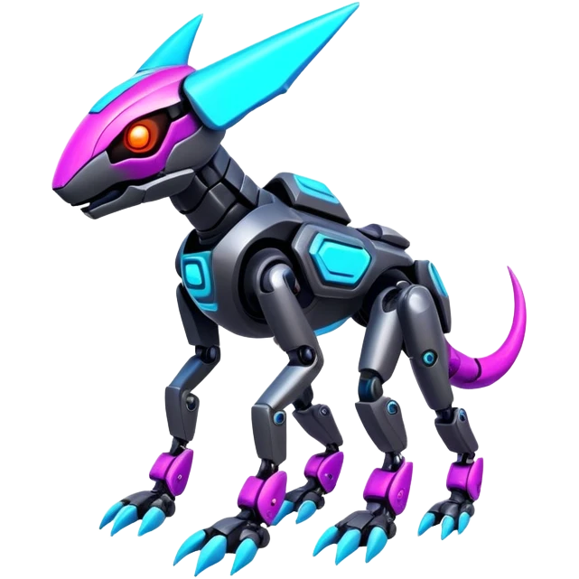 modern colorful neon-colored Fakémon-Protogen-creature (full body) emoji