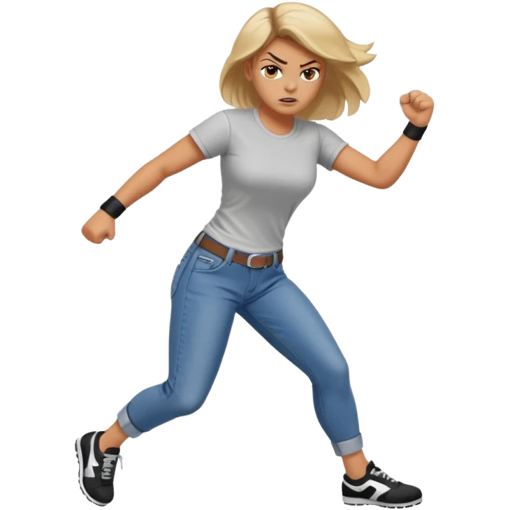 Woman angry kickin emoji