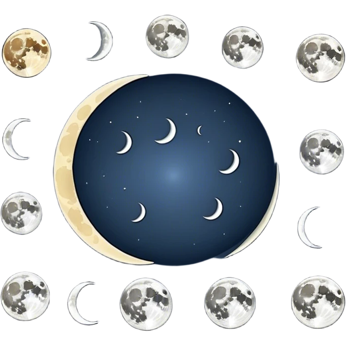 all different phases of the moon ￼ emoji