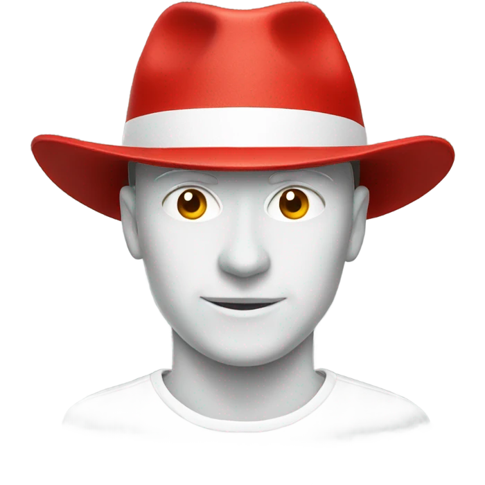 red and white hat emoji