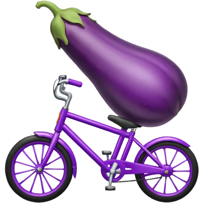 Eggplant on a bike emoji