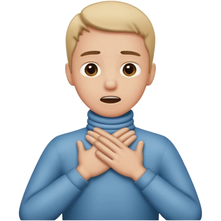 choking its neck with two hands crossed emoji