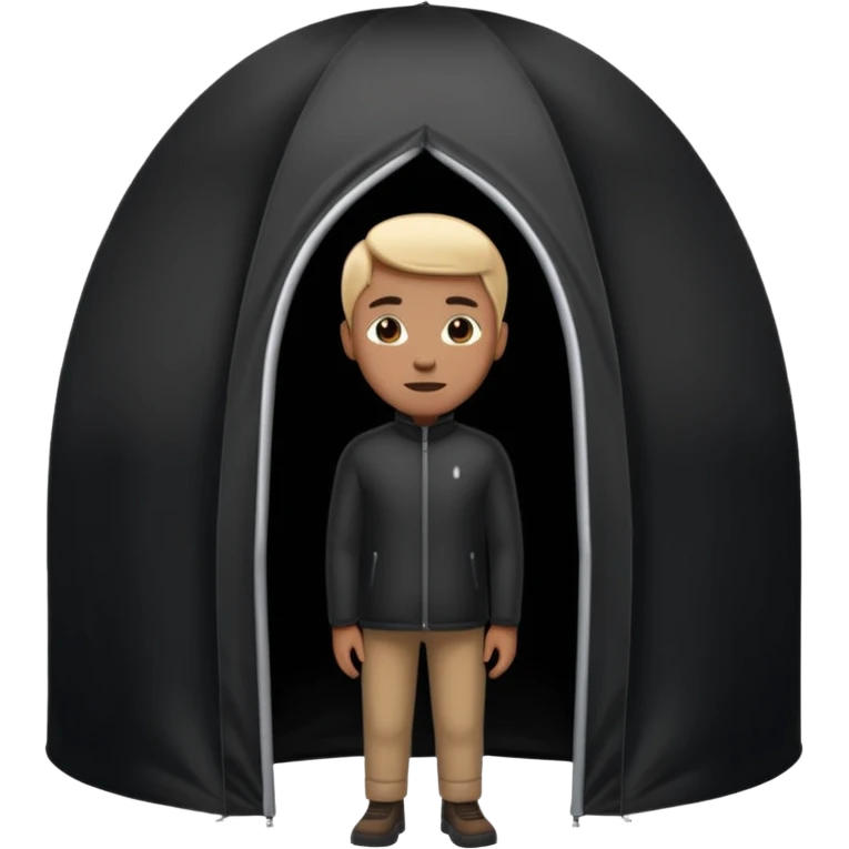 black Tall Oval Narrow Pop up one person standing tent  emoji
