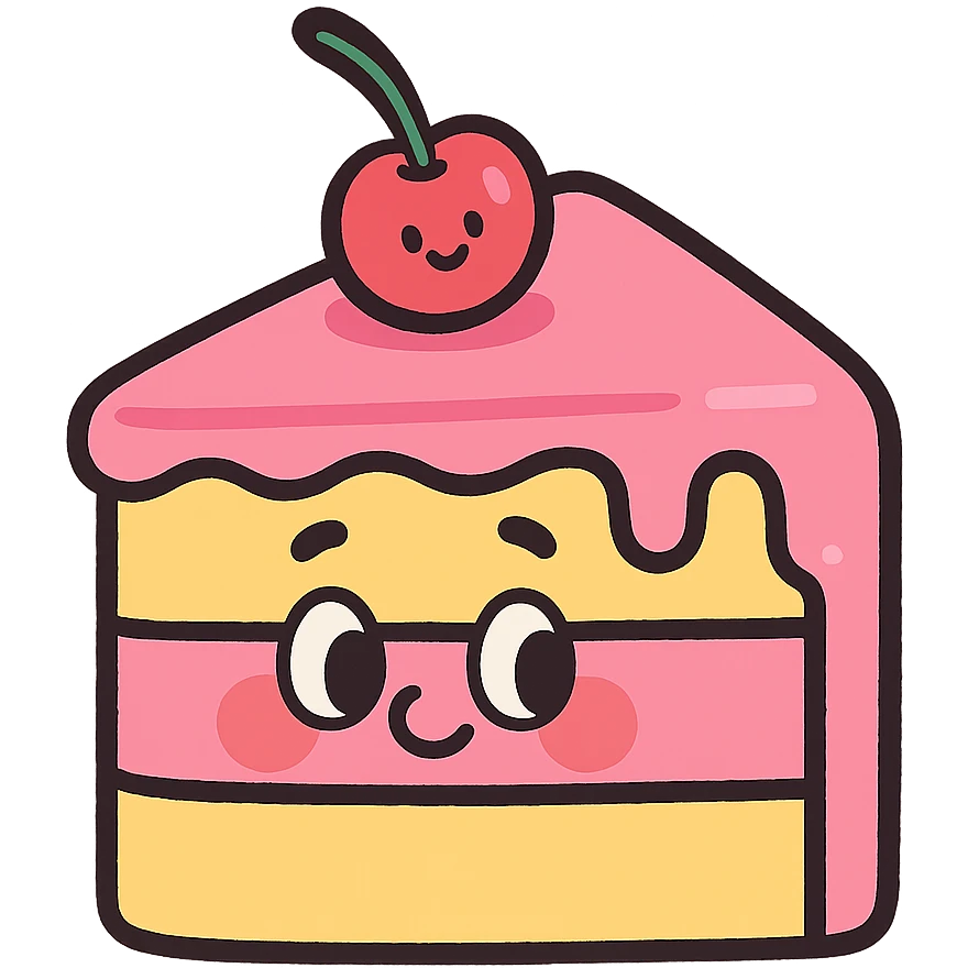 slice of cake with a cherry on top emoji