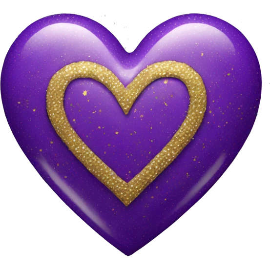 purple heart with gold sparkles emoji