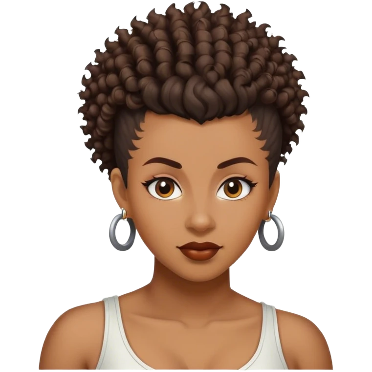 black curly mohawk hair woman emoji