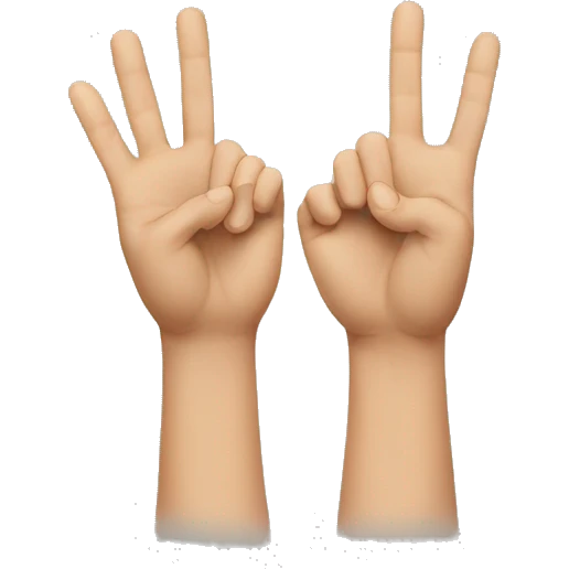 two hands pushed together with fingers pointing up emoji
