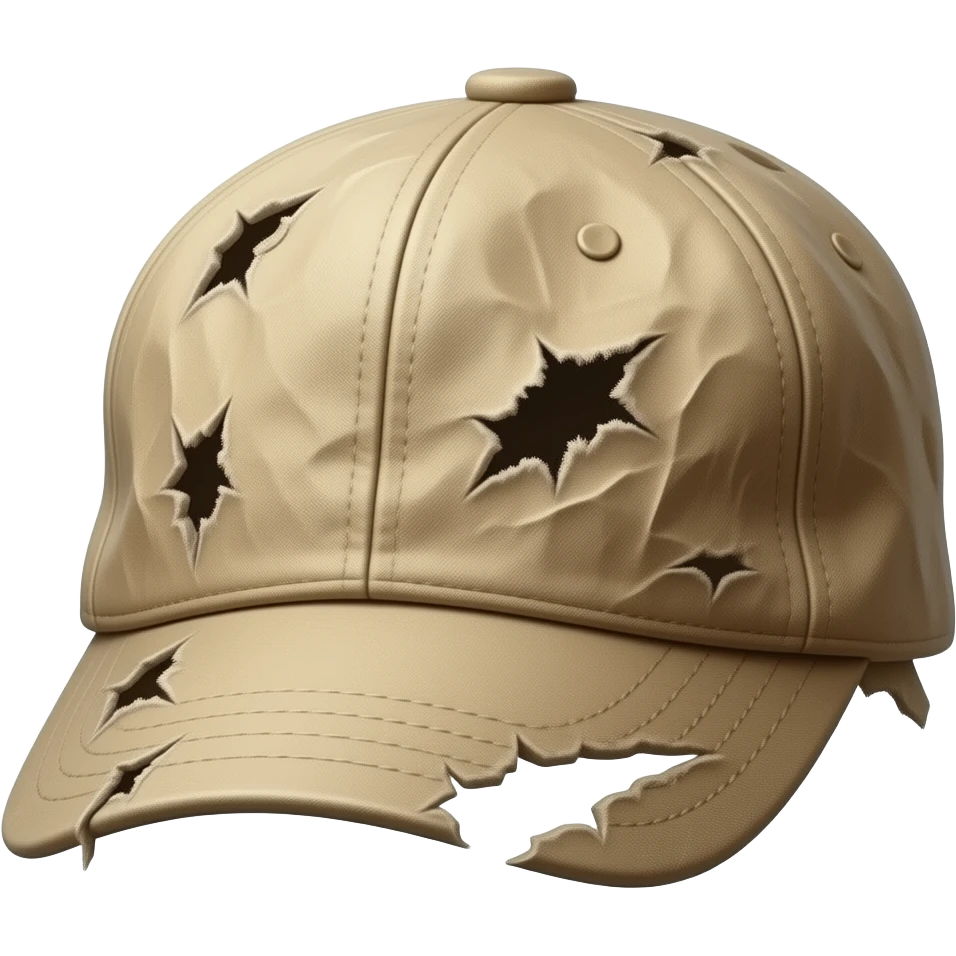 torn crumpled old dirty holey hat emoji