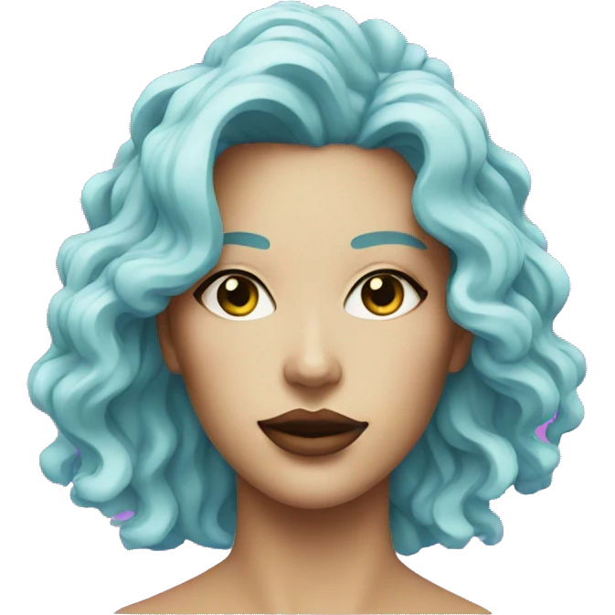 A female face with Vaporwave style  emoji