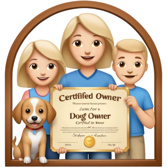 Certified Dog Owner Benefits, family, certificate, dod emoji