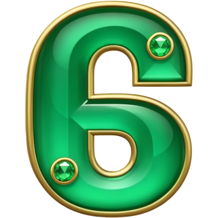 Create a custom emoji badge featuring a stylized, glossy letter “S”. Theme it according to the Emerald rank from League of Legends. Use deep green gemstones, bright emerald glows, and polished metallic framing. Luxurious and clean. emoji