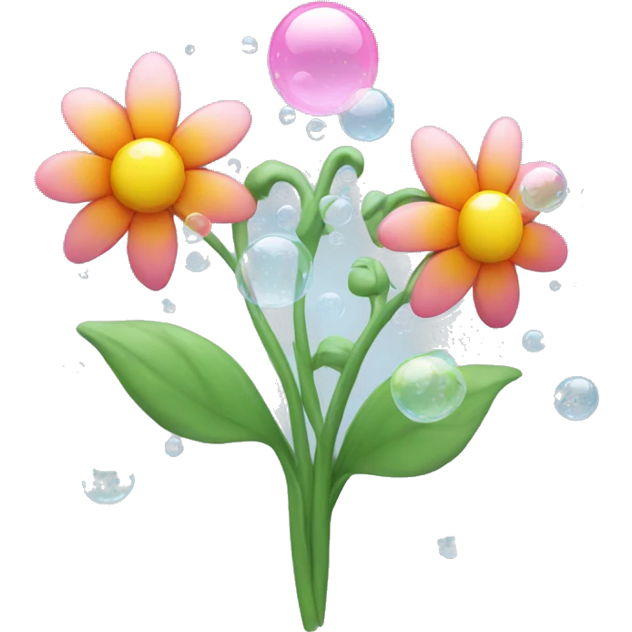 Flowers with bubbles  emoji