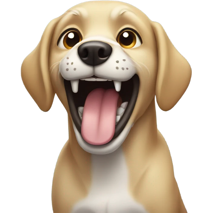 Dog creepily grinning  emoji
