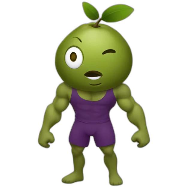 Jacked olive with body emoji