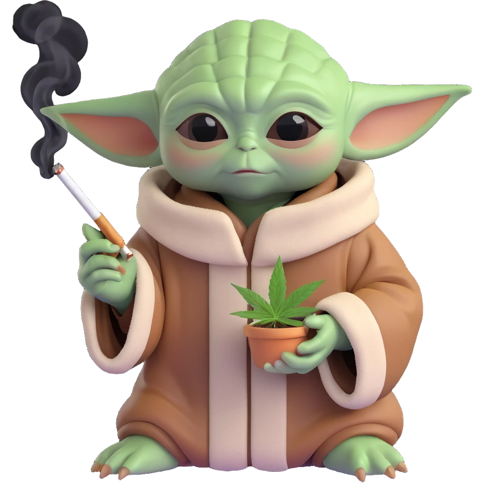 baby yoda soming cannabis emoji
