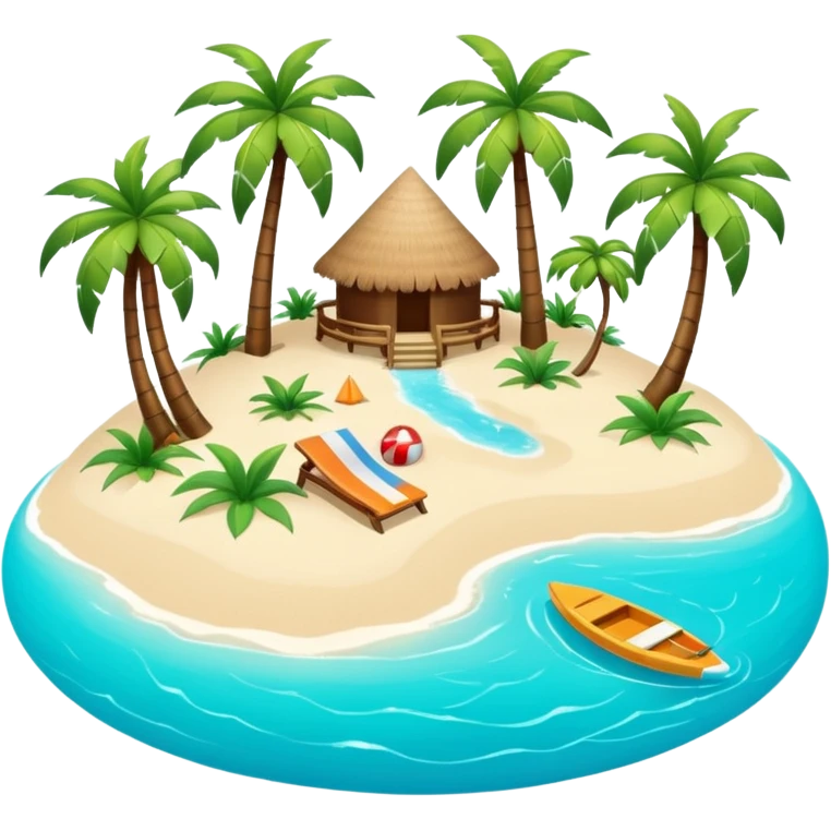 modern attractive island  with a beach and infrastructure  emoji