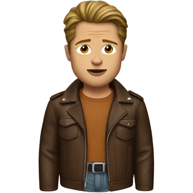 Brad Pitt in a brown leather jacket from fight club emoji