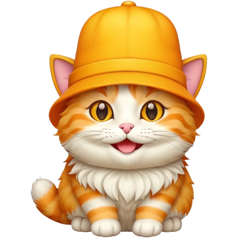 Cheese cat wearing a yellow hat emoji
