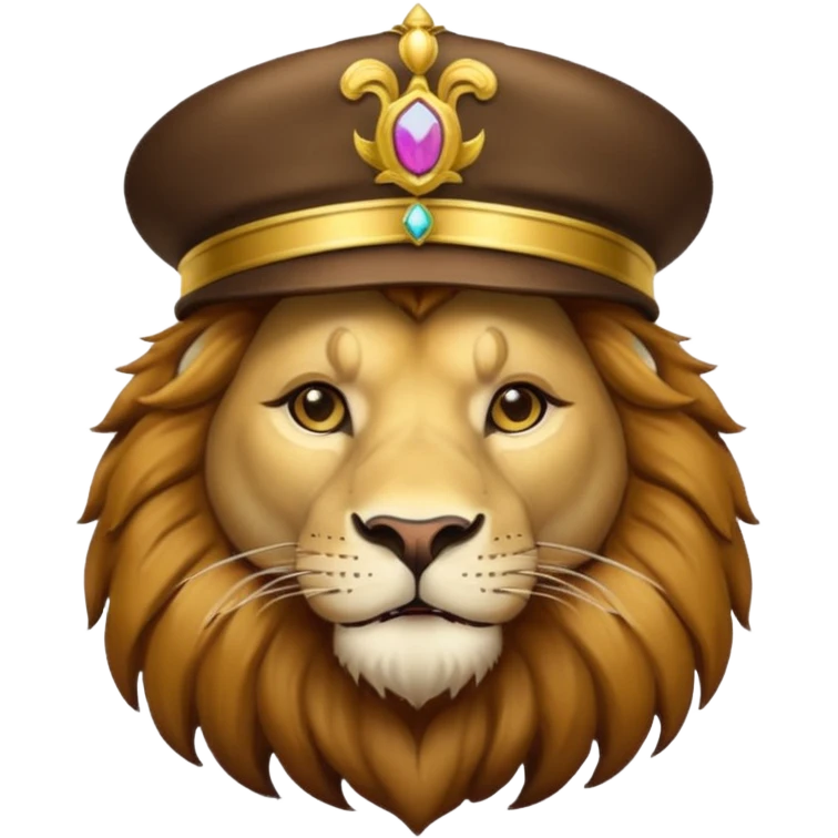 lion wearing hat emoji