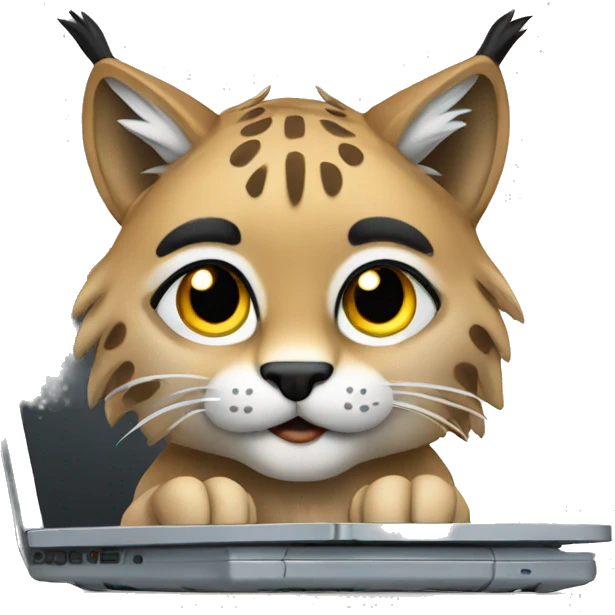 A lynx with a laptop emoji