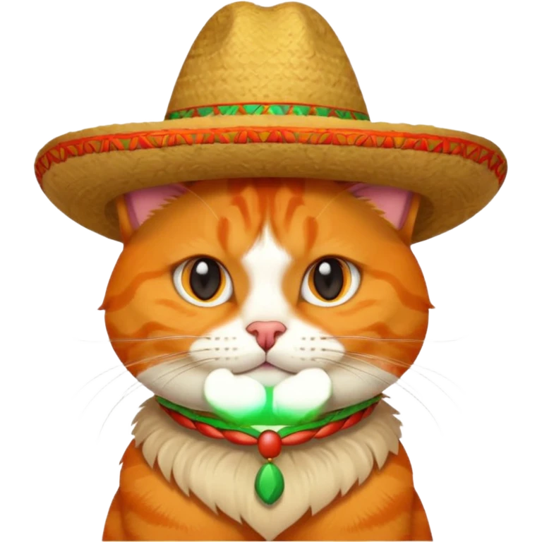mexican hat orange cat emoji