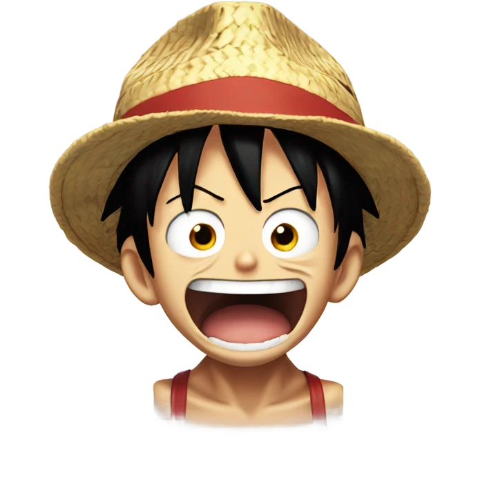 monkey d. luffy with a comically over exaggerated shocked expression emoji