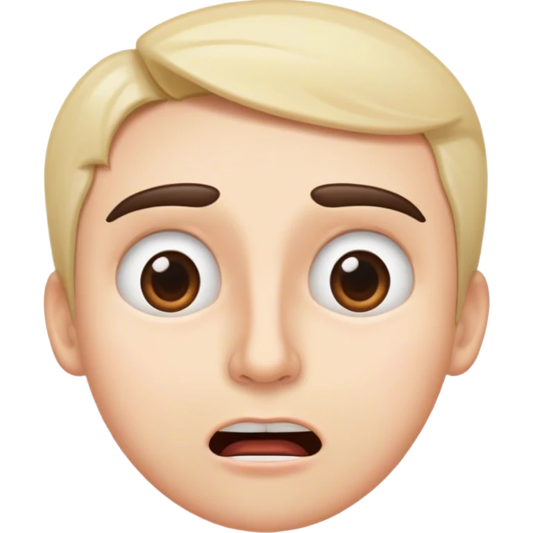 Eyebrows raised unevenly, mouth slightly open, the face of someone processing too much information at once. emoji