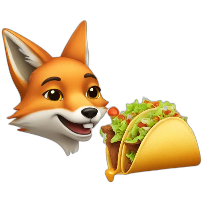 A fox eating tacos  emoji
