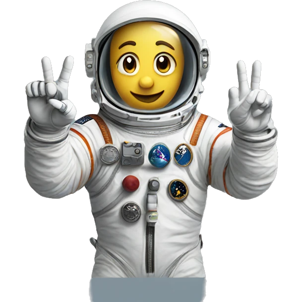 Astronaut hand show is peace  emoji