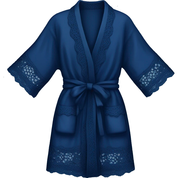 Navy blue lace robe  emoji