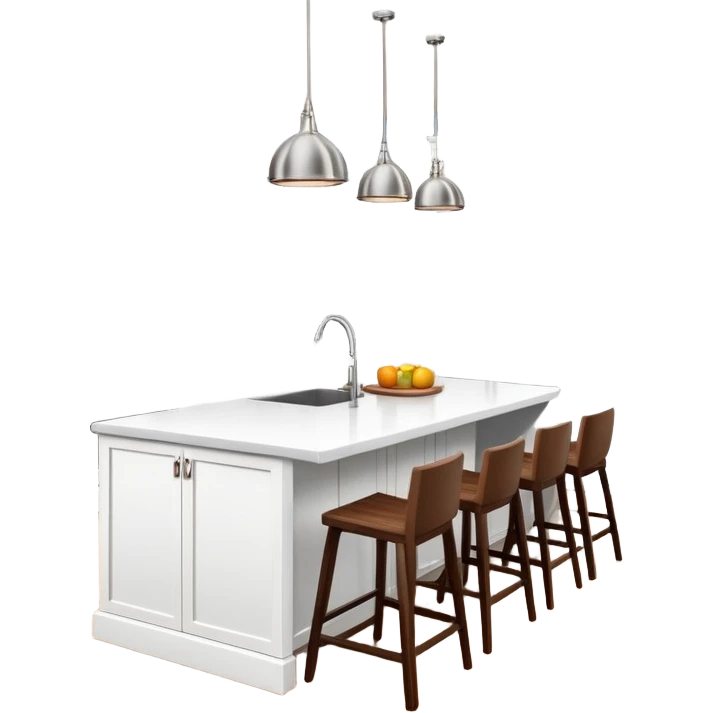Modern kitchen with island and pendant lights emoji