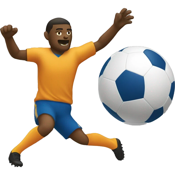 footballer shooting a ball emoji