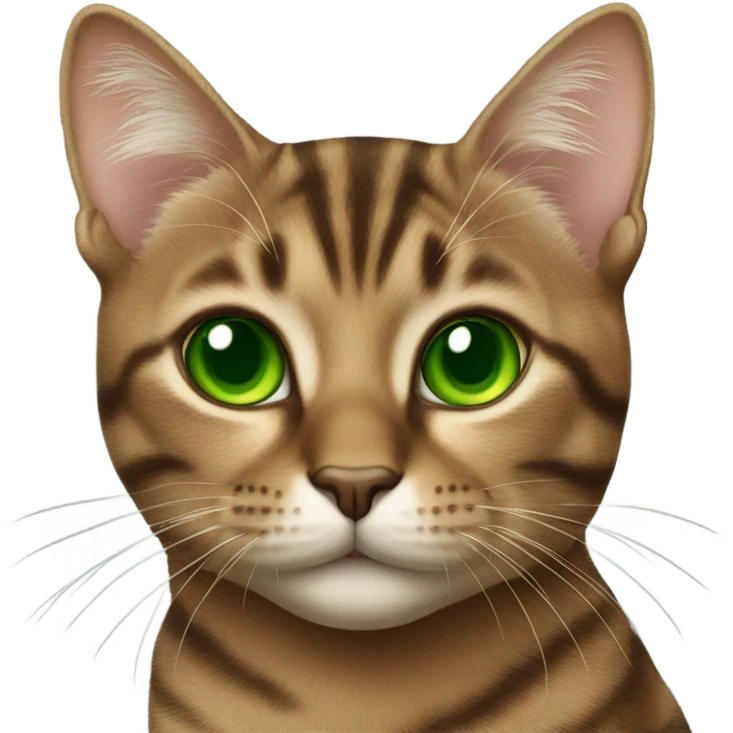 brown tabby cat with green eyes emoji