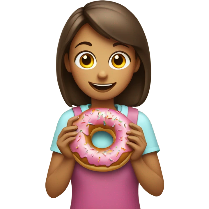 Girl eating a doughnut emoji