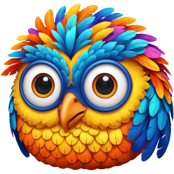 bird with curly hair two eyes emoji