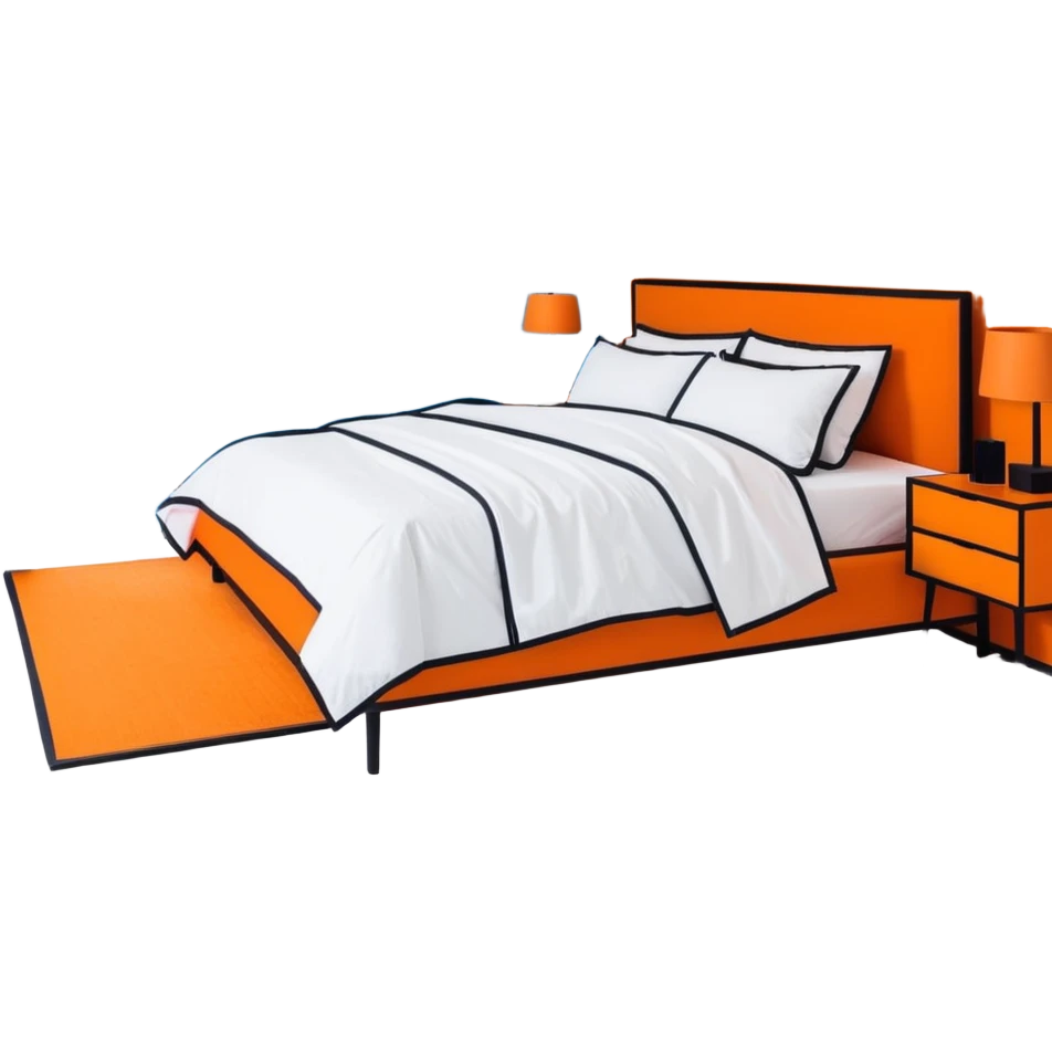 clean modern bedroom with blue walls and decor, contemporary design emoji