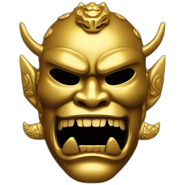 gold japanese oni mask emoji