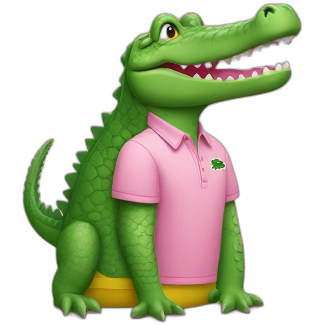 Crocodile with pink Lacoste tshirt emoji