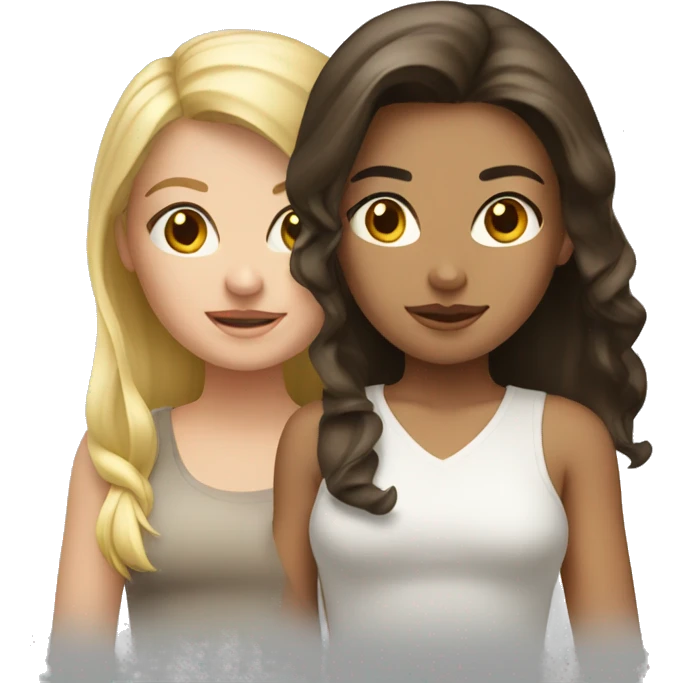 brunette and blonde girls  emoji