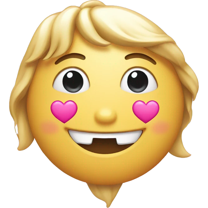 Smiling face with pink hearts emoji