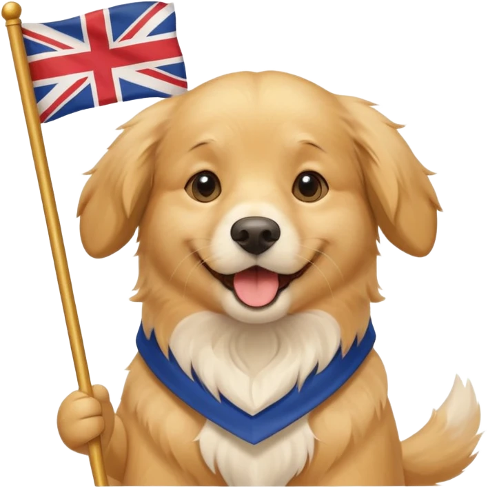 a cute golden hold the flag emoji