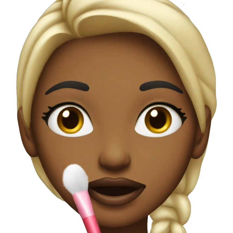 Girl applying lipgloss emoji