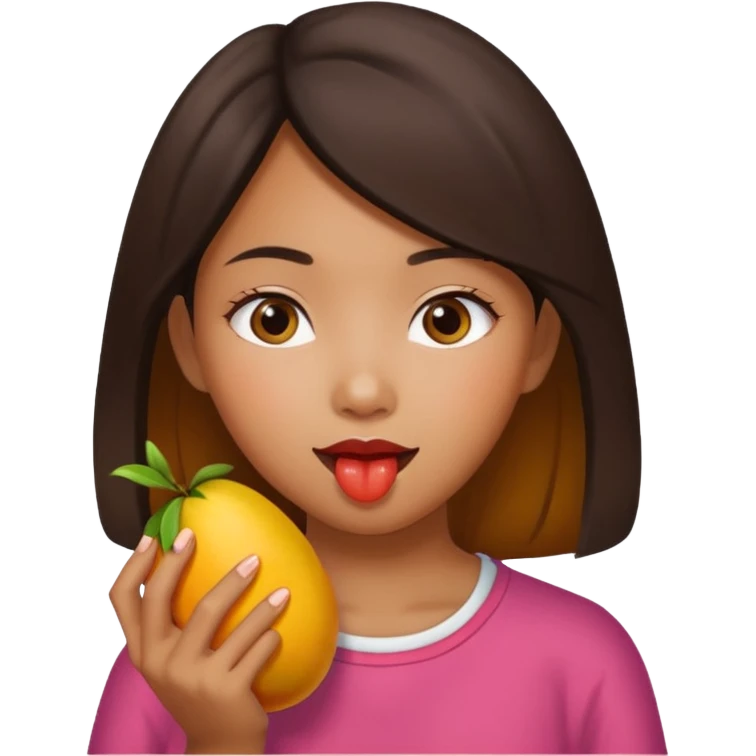 Girl obsessed with mango emoji