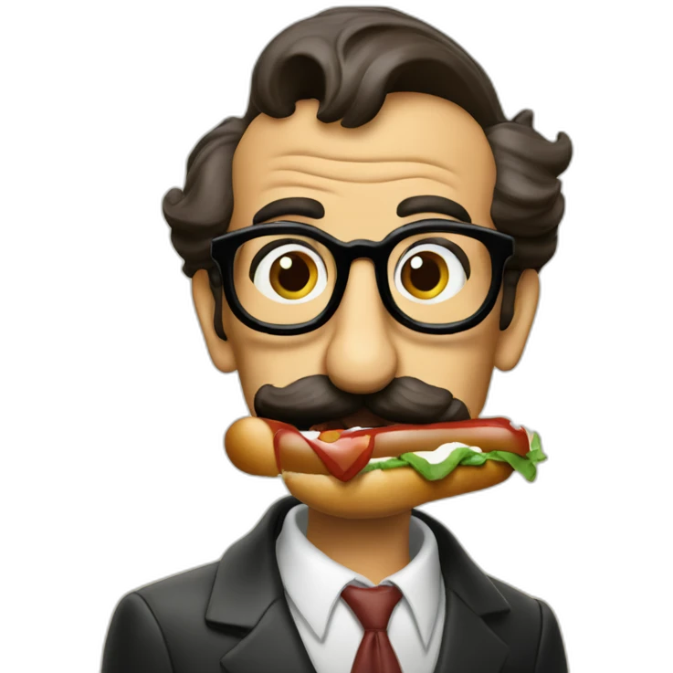 Groucho Marx eating a Chicago dog emoji