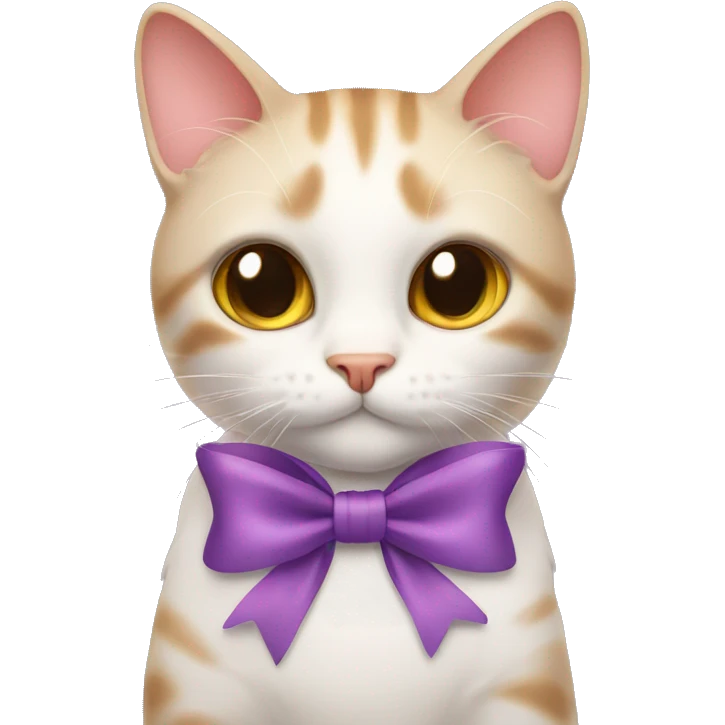 Cat with bow ribbon emoji