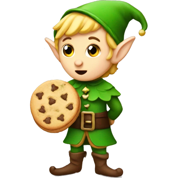 Elf eating a cookie emoji