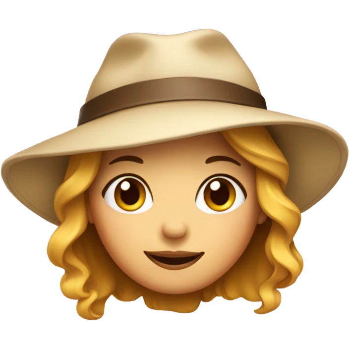 Cute face of a woman with hat emoji